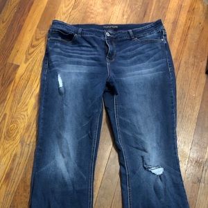 Distressed size 17/18 Maurices bootcut jeans